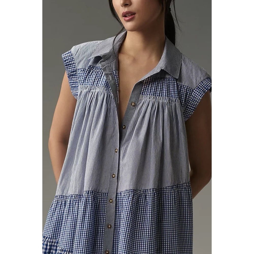 PILCRO Gingham Patchwork Swing Dress - image 2
